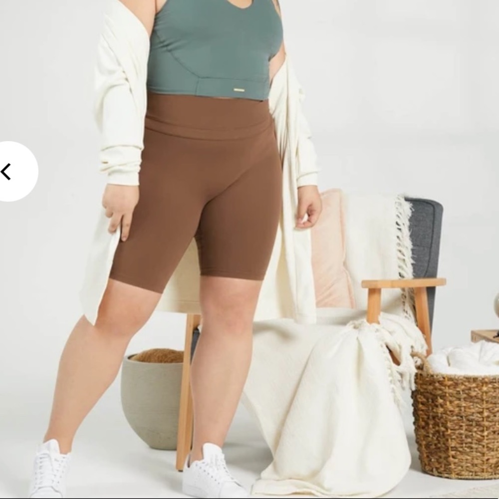 NEW Whitney Simmons Gymshark Dandelion Brown Cycling Shorts - Picture 2 of 6